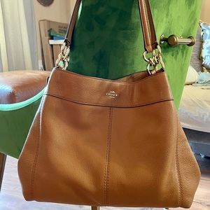 Coach Pebble Leather Lexy Shoulder Bag - Lt Saddle